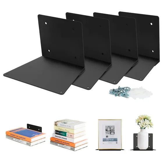 STORAGE MANIAC Invisible Floating Bookshelf — Black