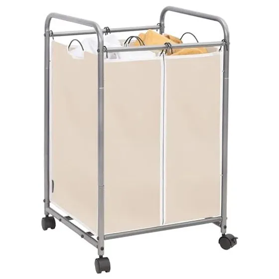 STORAGE MANIAC Rolling Laundry Sorter — Beige