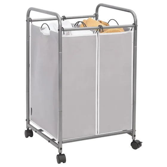 STORAGE MANIAC Rolling Laundry Sorter — Gray
