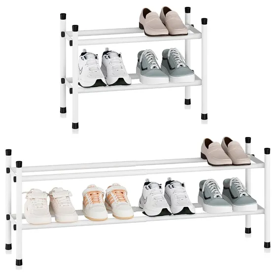 STORAGE MANIAC Expandable Shoe Rack — White