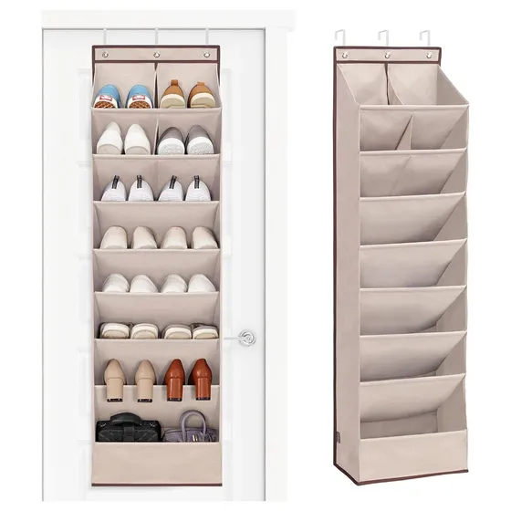 STORAGE MANIAC Over-the-Door Shoe Organizer — Beige