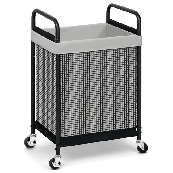 STORAGE MANIAC Rolling Laundry Hamper with Mesh Frame — Gray