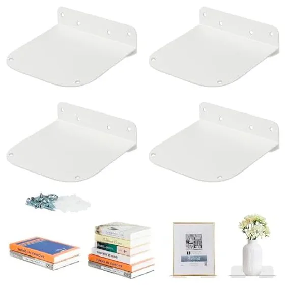 STORAGE MANIAC Slim Invisible Floating Shelf — White