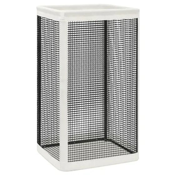 STORAGE MANIAC Mesh Laundry Hamper — White & black