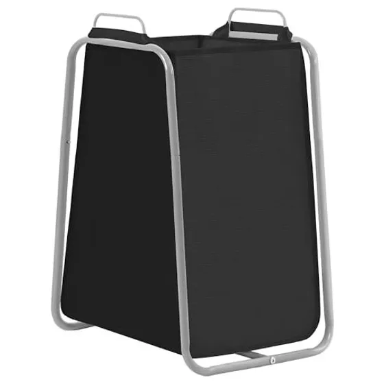 STORAGE MANIAC Metal Rack Laundry Hamper — Black